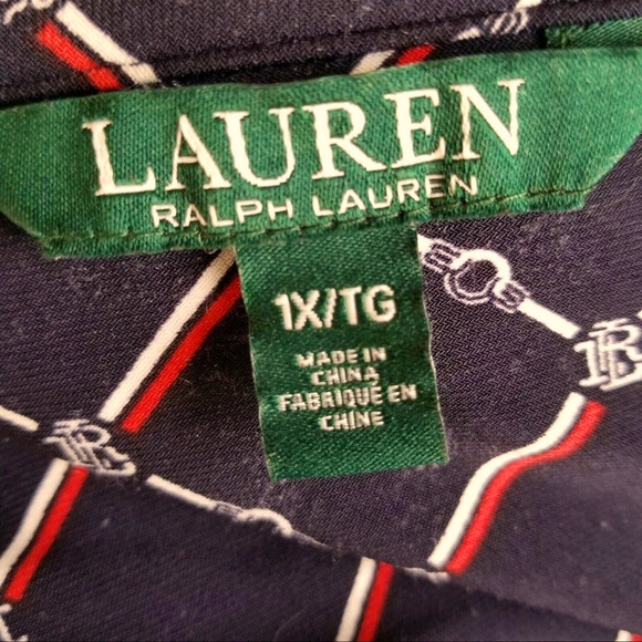RALPH LAUREN Logo Equestrian Horse Bit Jersey Comfort Stretch Dress Plus Sz 1X - Picture 9 of 10